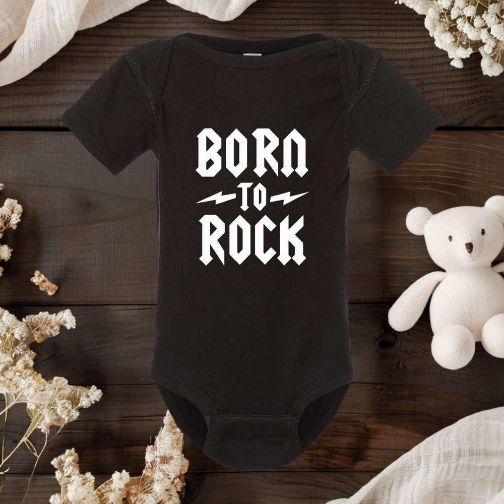 Born to Rock Baby Bodysuit | Cute Rock Star Infant Outfit | Music Lover Gift